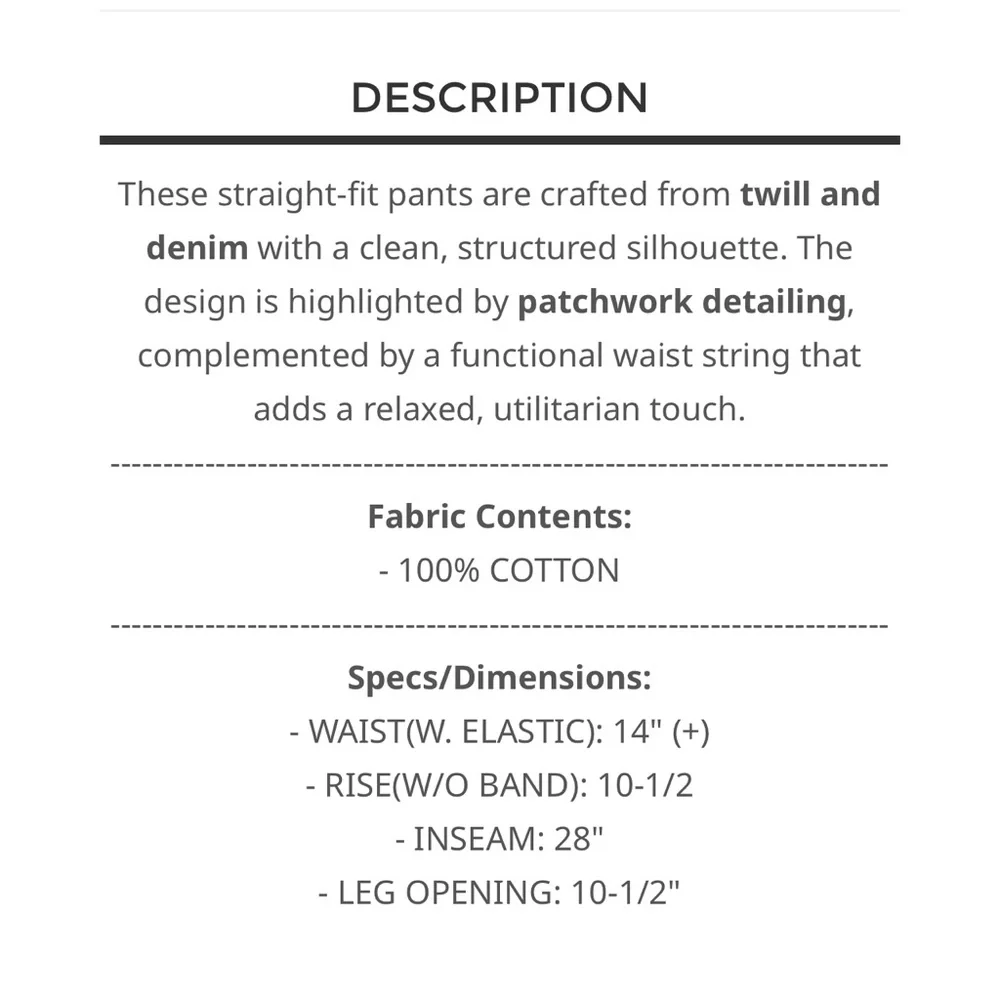 POL Cream Twill Pants with Patchwork - Picture 8 of 8